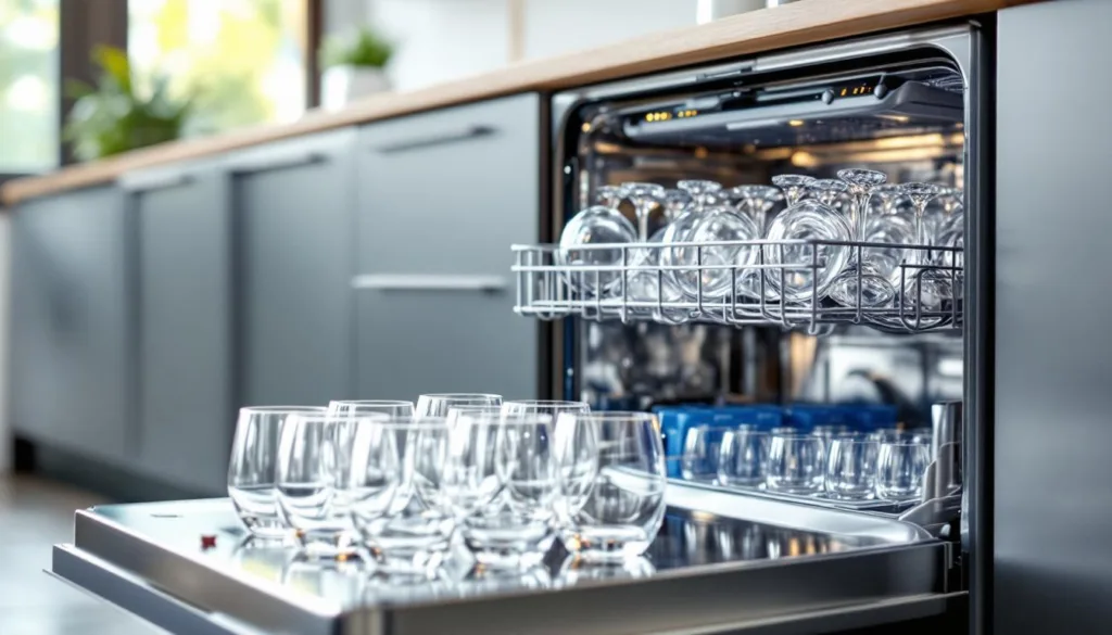 eine hausfrau teilt ihren geheimen tipp, warum ihre gläser in der spülmaschine immer klar und glänzend bleiben.