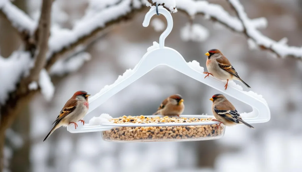 entdecken sie einen einfachen kleiderbügel-trick, der vögeln im winter ohne futter und häuschen hilft, sicher und warm zu bleiben.